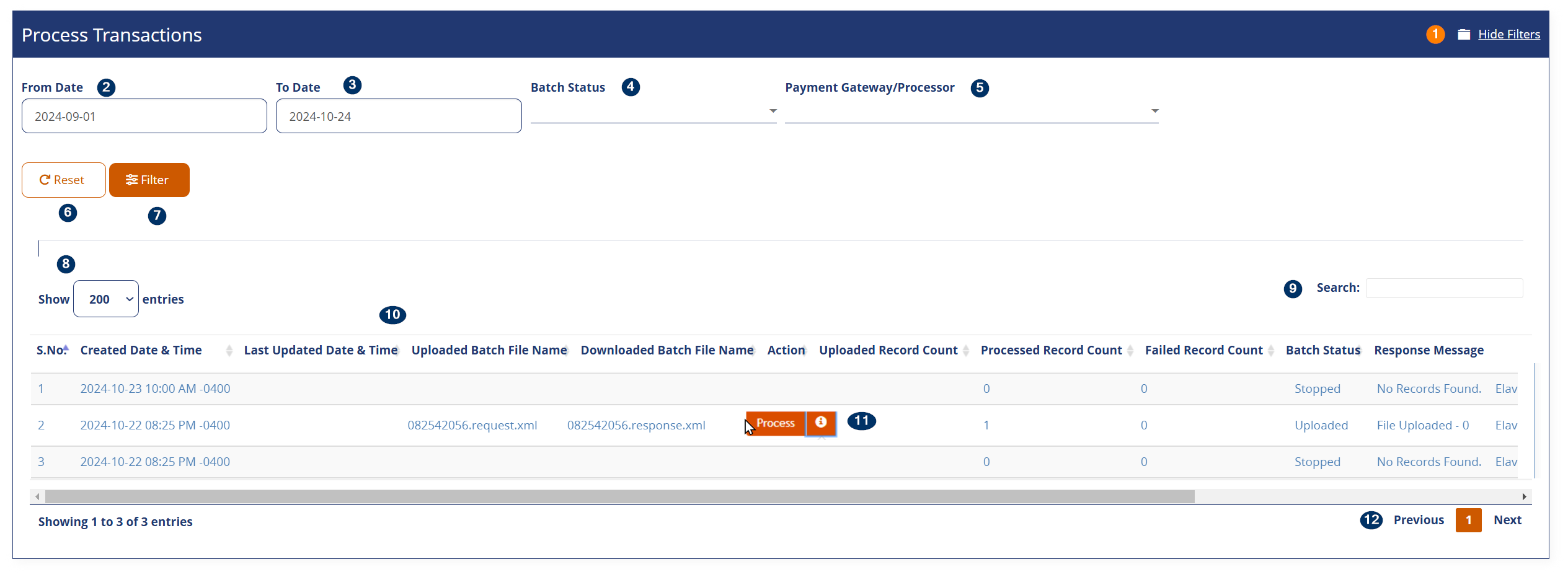 Process Transactions