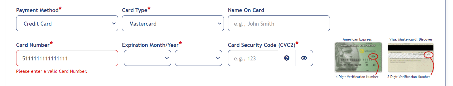 Make A Payment screen