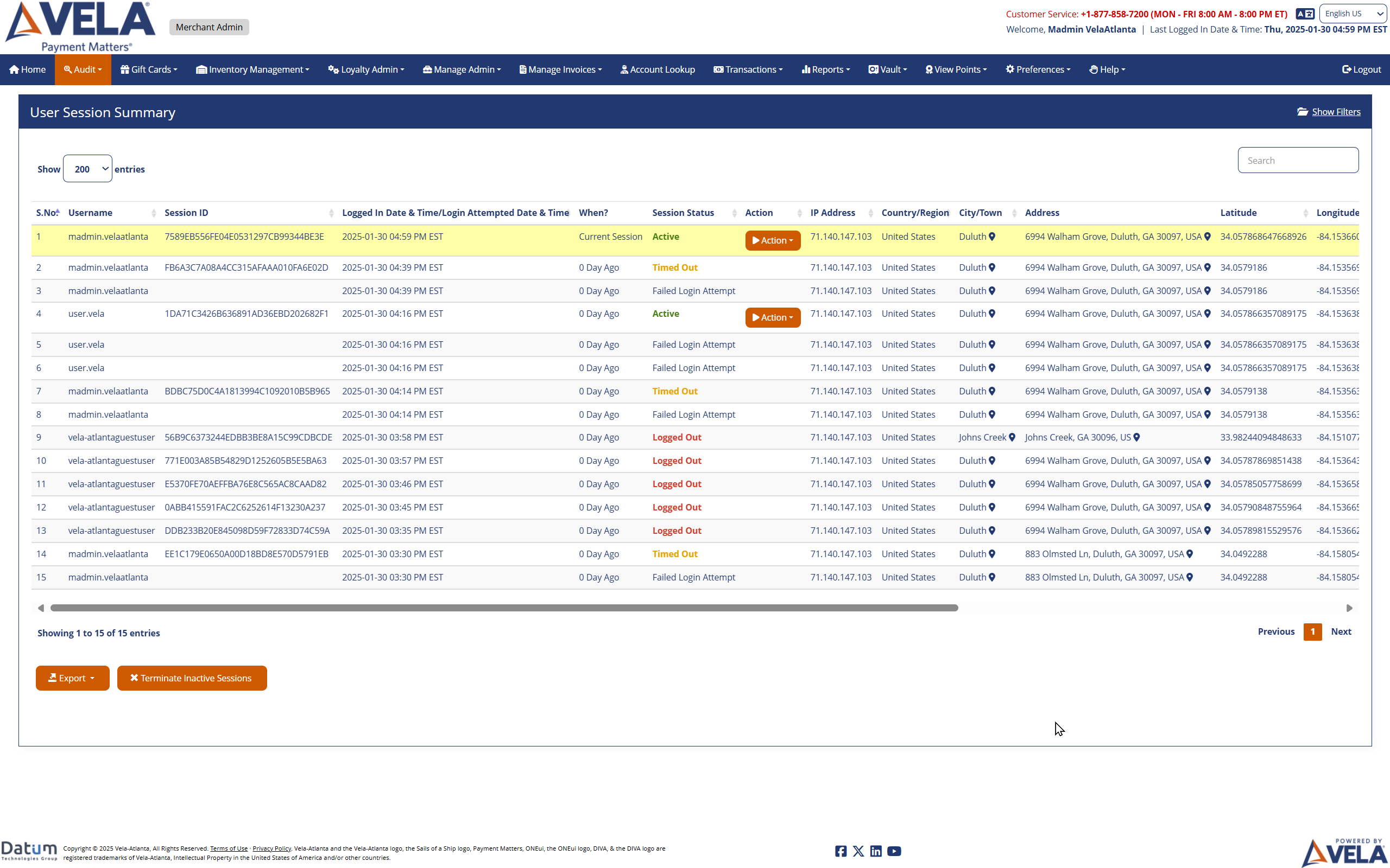User Session Summary